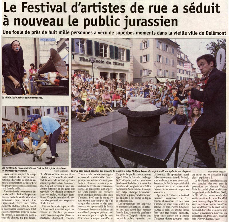 article de presse Le Jura magicien Lelouchier