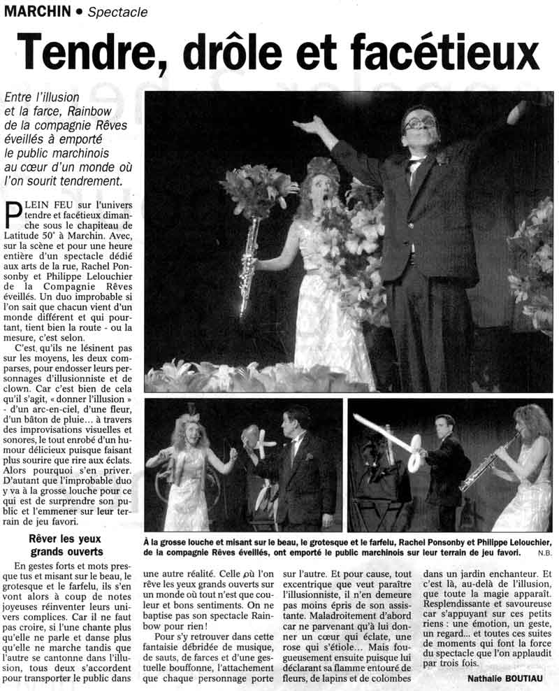 article de presse LE JOUR magicien Lelouchier
